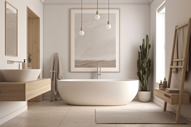 Freestanding Tub with Fixtures